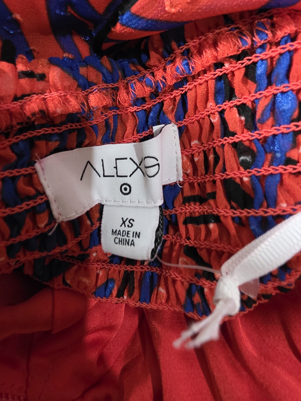 NWT Alexis + Target Tropical Leaf Print Red Chiffon Dress Sz XS Vibrant red - Picture 3 of 13